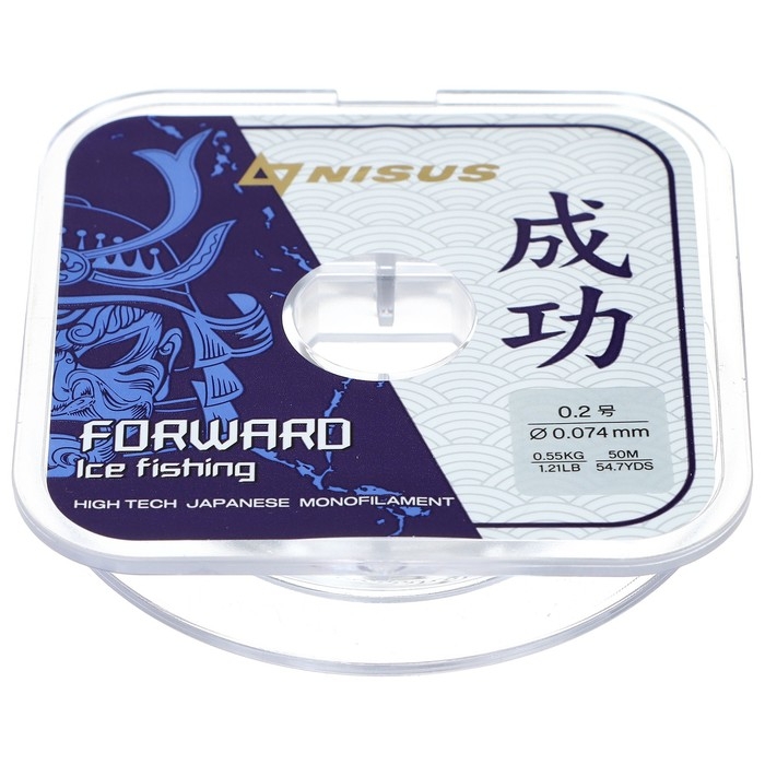 Леска Forward Ice Fishing, диаметр 0.074 мм, тест 0.55 кг, 50 м, Nylon Transparent Nisus Леска Forward Ice Fishing, диаметр 0.074 мм, тест 0.55 кг, 50 м, Nylon Transparent Nisus