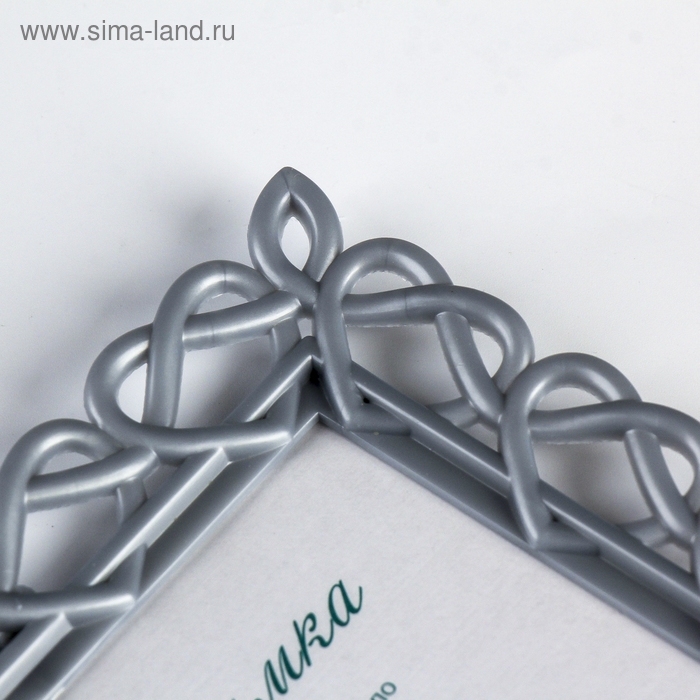 Фоторамка 10х15 см пластик L-7 серебр.металлик (пластиковый экран)