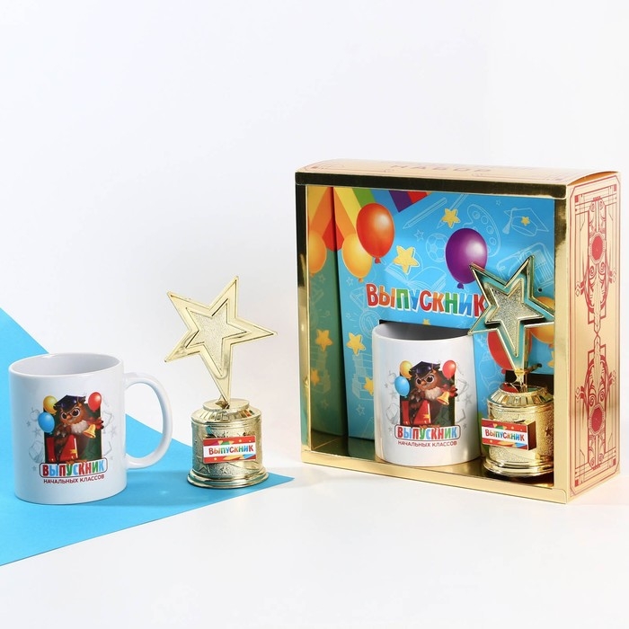 Кружка и кубок на Выпускной «Выпускник», подарочный набор Кружка и кубок на Выпускной «Выпускник», подарочный набор