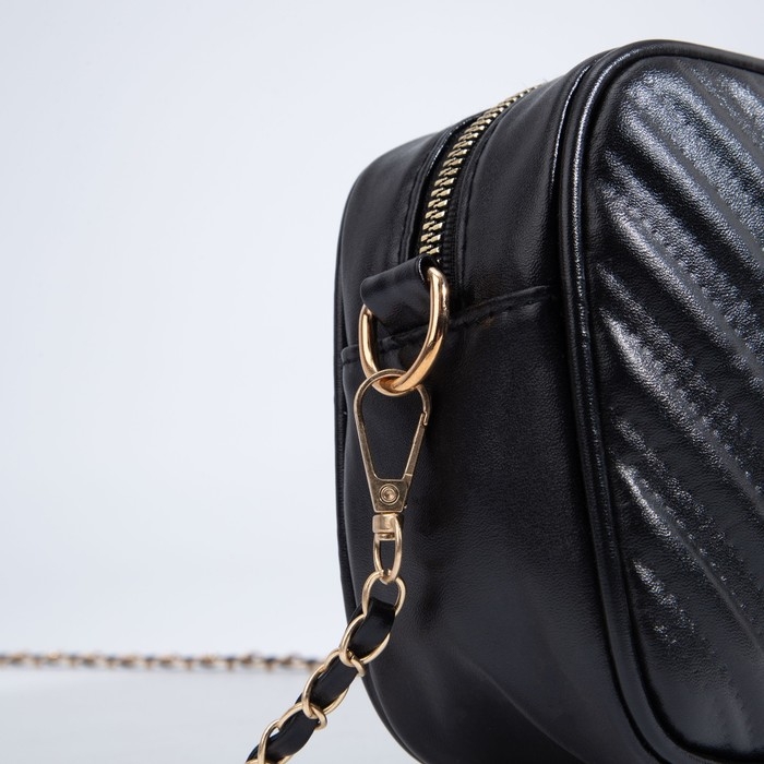 Сумка кросс-боди на молнии, наружный карман, цвет чёрный Сумка кросс-боди на молнии, наружный карман, цвет чёрный