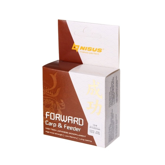 Леска NISUS FORWARD Carp & Feeder, диаметр 0.203 мм, тест 3.55 кг, 100 м, коричневая Леска NISUS FORWARD Carp & Feeder, диаметр 0.203 мм, тест 3.55 кг, 100 м, коричневая