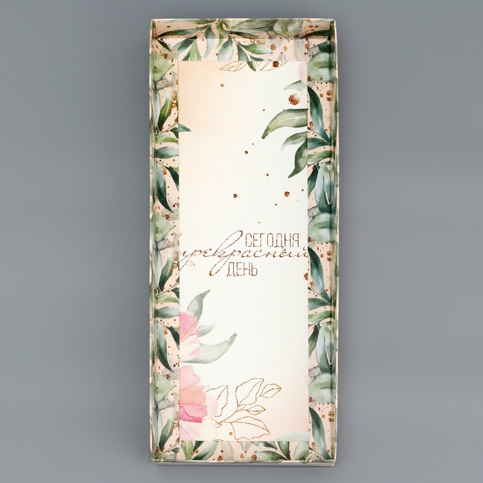 Коробка с прозрачной крышкой под рулет, Коробка с прозрачной крышкой под рулет, "Подарок для тебя", 30 х 12 х 12 см. Кондитерская упаковка