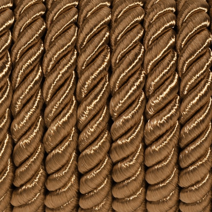 Шнур витой, d = 8 мм, 9 ± 1 м, цвет кофейный