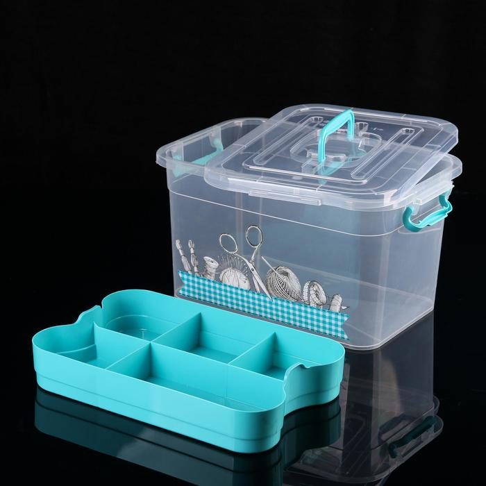 Контейнер для хранения с крышкой и вкладышем «Рукоделие», 10 л, 35×23×19 см, цвет МИКС Контейнер для хранения с крышкой и вкладышем «Рукоделие», 10 л, 35×23×19 см, цвет МИКС