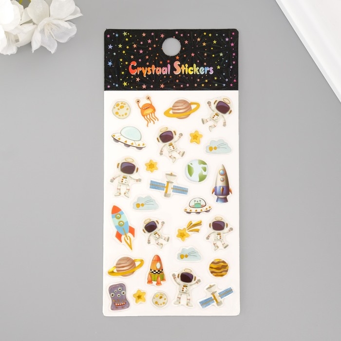 Наклейка пластик Наклейка пластик "Космос нас ждёт" 20х9 см