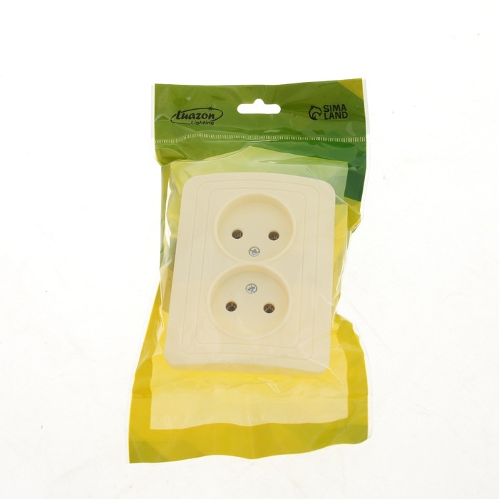 Розетка двухместная Luazon Lighting  Розетка двухместная Luazon Lighting "Орион", 10 А, скрытая, без з/к, бежевая