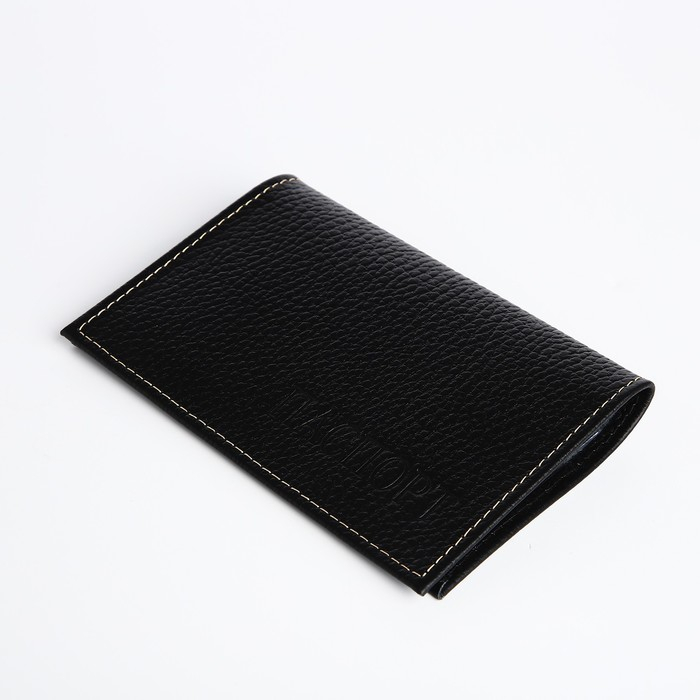 Обложка для паспорта, 5 карманов для карт, чёрный Обложка для паспорта, 5 карманов для карт, чёрный