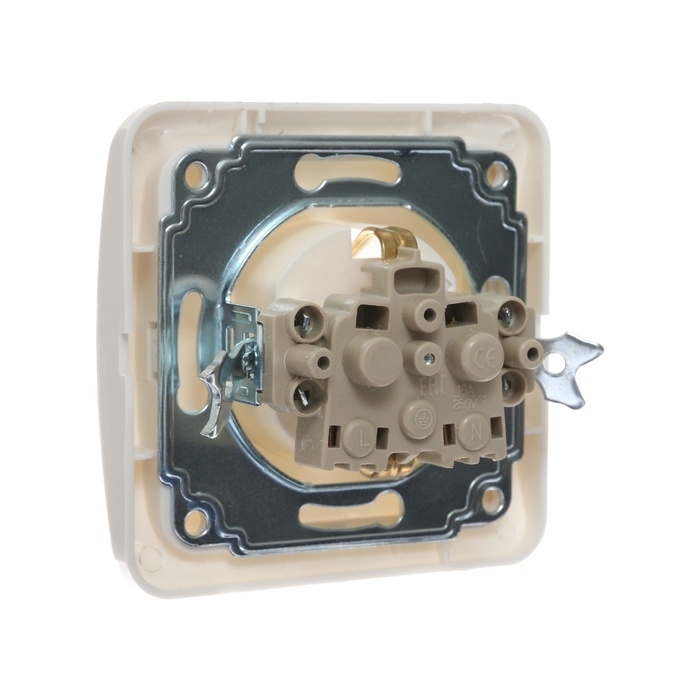 Розетка одноместная Luazon Lighting  Розетка одноместная Luazon Lighting "Орион", 16 А, скрытая, с з/к, белая