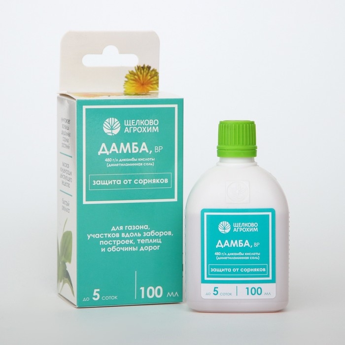 Гербицид сплошного действия для уничтожения сорняков Дамба, ВР, 100мл Гербицид сплошного действия для уничтожения сорняков Дамба, ВР, 100мл