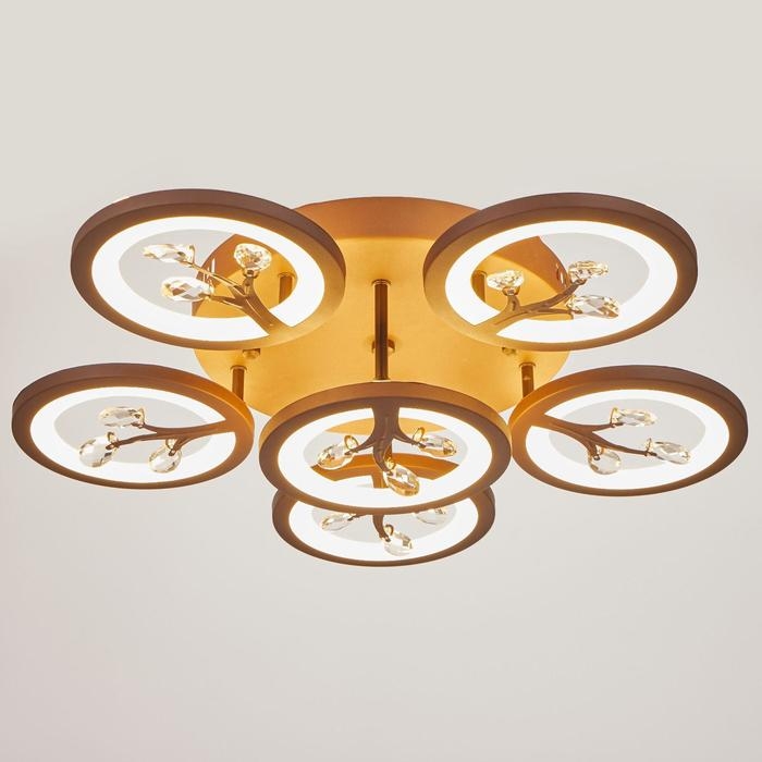 Люстра с ПДУ 661315/6 LED 120Вт 3 режима 3000-6000К кофе 59x59x13,5 см