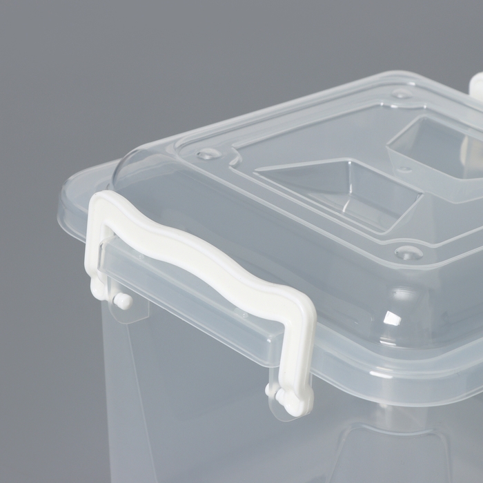 Контейнер для хранения с крышкой, 4 л, 19,5×19,5×17,5 см, цвет прозрачный Контейнер для хранения с крышкой, 4 л, 19,5×19,5×17,5 см, цвет прозрачный