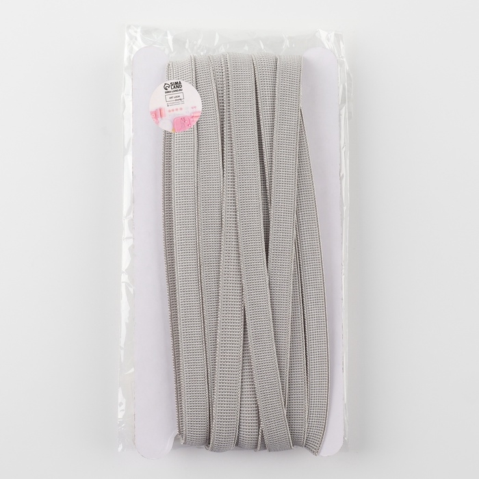 Резинка с силиконом, 10 мм, 10 ± 1 м, цвет серый Резинка с силиконом, 10 мм, 10 ± 1 м, цвет серый