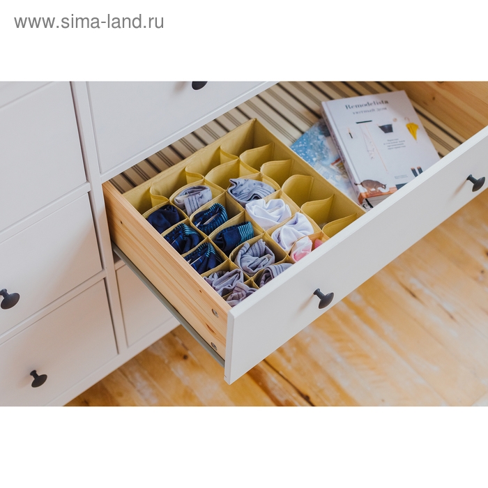 Органайзер для хранения белья Доляна «Европа», 24 ячейки, 35×30×10 см, цвет серый Органайзер для хранения белья Доляна «Европа», 24 ячейки, 35×30×10 см, цвет серый