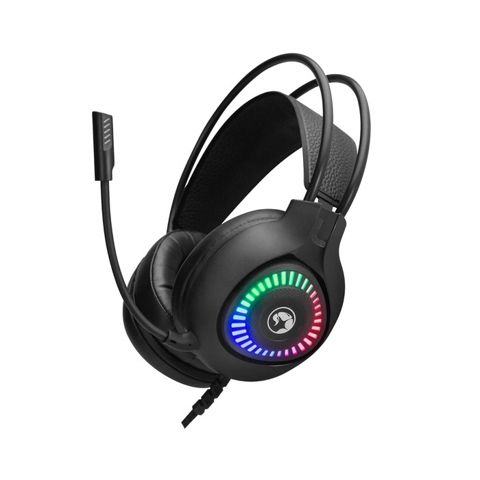 Наушники Marvo H8325, игровые, полноразмерные, микрофон, USB + 3,5 мм, 2 м, RGB, чёрные Наушники Marvo H8325, игровые, полноразмерные, микрофон, USB + 3,5 мм, 2 м, RGB, чёрные