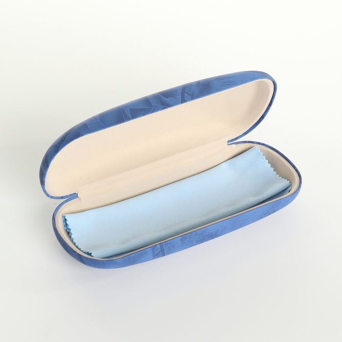 Футляр для очков на хлопушке, длина 16 см, цвет синий Футляр для очков на хлопушке, длина 16 см, цвет синий