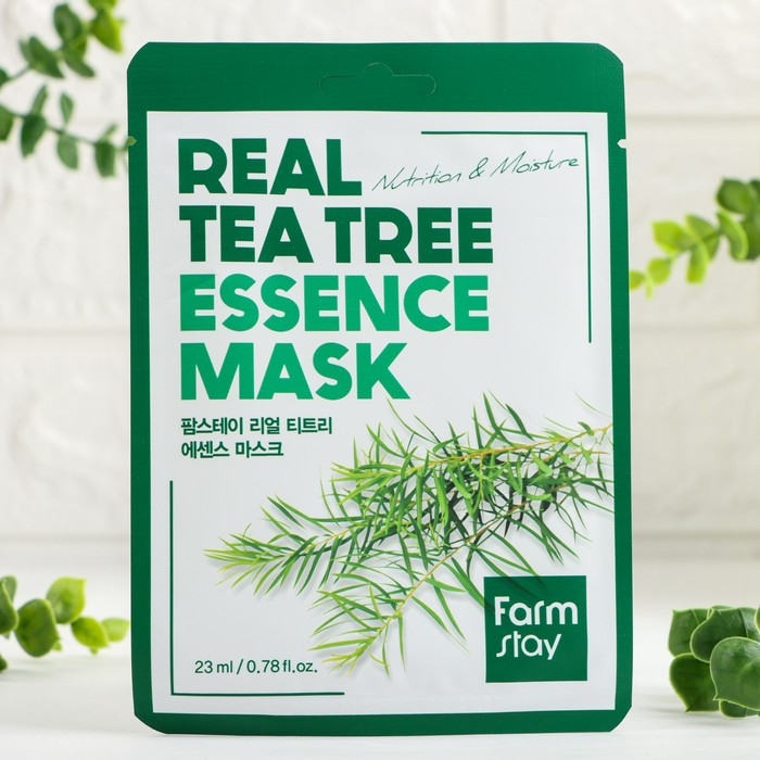 Маска тканевая для лица с экстрактом чайного дерева FarmStay Real Tea Tree Essence Mask, 23 мл Маска тканевая для лица с экстрактом чайного дерева FarmStay Real Tea Tree Essence Mask, 23 мл