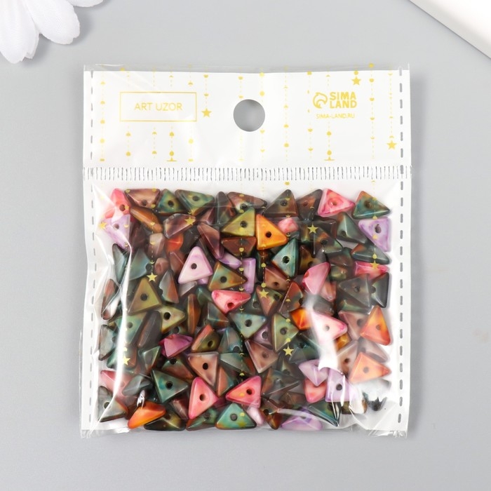 Бусины для творчества пластик под камень Бусины для творчества пластик под камень "Треугольники" набор 15 гр 0,4х0,7х0,9 см