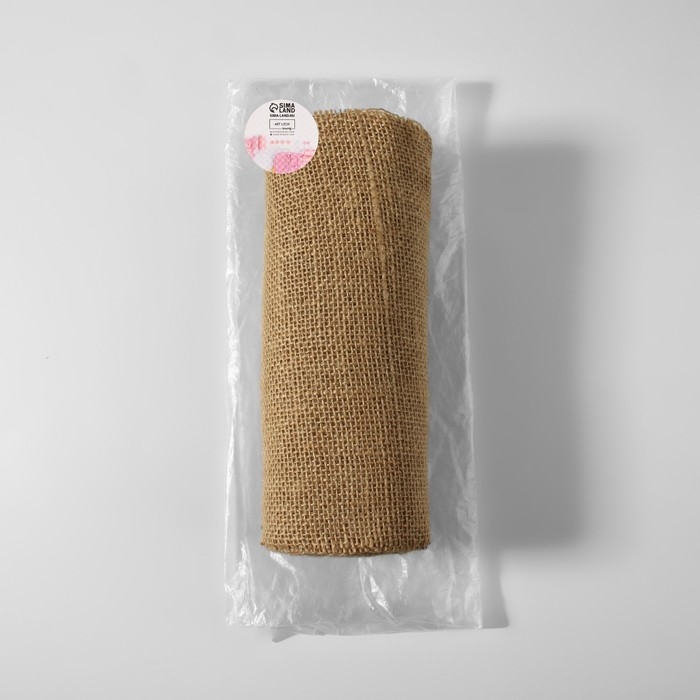 Ткань из джута, натуральная, 20 см, 4,5 ± 0,5 м, цвет бежевый Ткань из джута, натуральная, 20 см, 4,5 ± 0,5 м, цвет бежевый