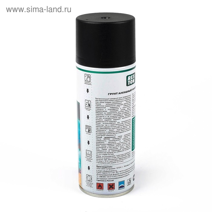 Грунт универсальный REXTON алкидный черный, аэрозоль, 520 мл Грунт универсальный REXTON алкидный черный, аэрозоль, 520 мл