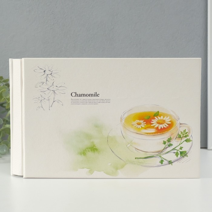 Фотоальбом на 100 фото кожзам 10х15 см  Фотоальбом на 100 фото кожзам 10х15 см "Ромашковый чай" в коробке 4х26х18 см