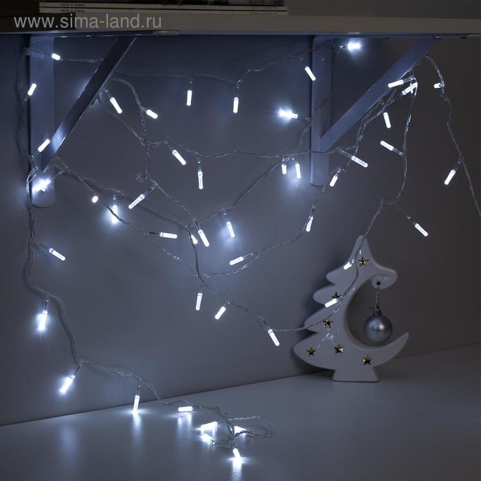 Гирлянда «Нить» 5 м с насадками «Хрусталики», IP20, прозрачная нить, 50 LED, свечение белое, 8 режимов, 220 В Гирлянда «Нить» 5 м с насадками «Хрусталики», IP20, прозрачная нить, 50 LED, свечение белое, 8 режимов, 220 В