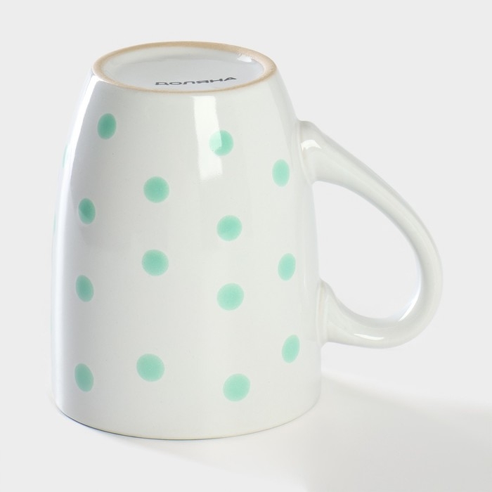 Кружка керамическая Доляна «Горох», 340 мл, цвет мятный Кружка керамическая Доляна «Горох», 340 мл, цвет мятный