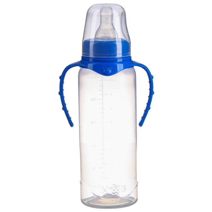 Бутылочка для кормления, классическое горло, 250 мл., от 3 мес., цилиндр, с ручками, цвет МИКС Бутылочка для кормления, классическое горло, 250 мл., от 3 мес., цилиндр, с ручками, цвет МИКС