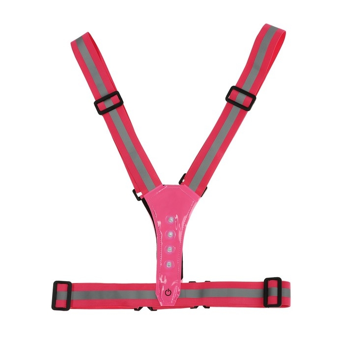 Жилет сигнальный, светоотражающий с регулируемым размером, розовый, LED сигнал, 4 режима Жилет сигнальный, светоотражающий с регулируемым размером, розовый, LED сигнал, 4 режима