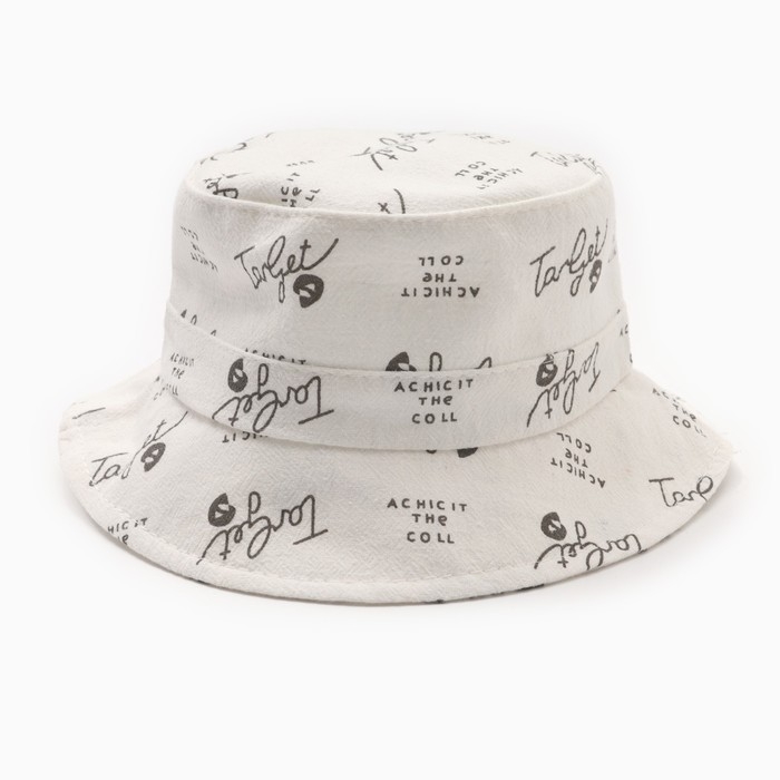 Панама детская Панама детская "Надписи" MINAKU, цв,белый , р-р 48-50