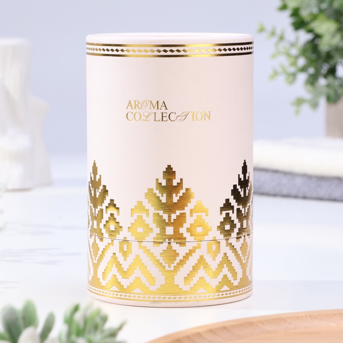 Свеча ароматическая в стакане  Свеча ароматическая в стакане "Aroma collection", 260 г, цитрус, сандаловое дерево, в тубусе   10547
