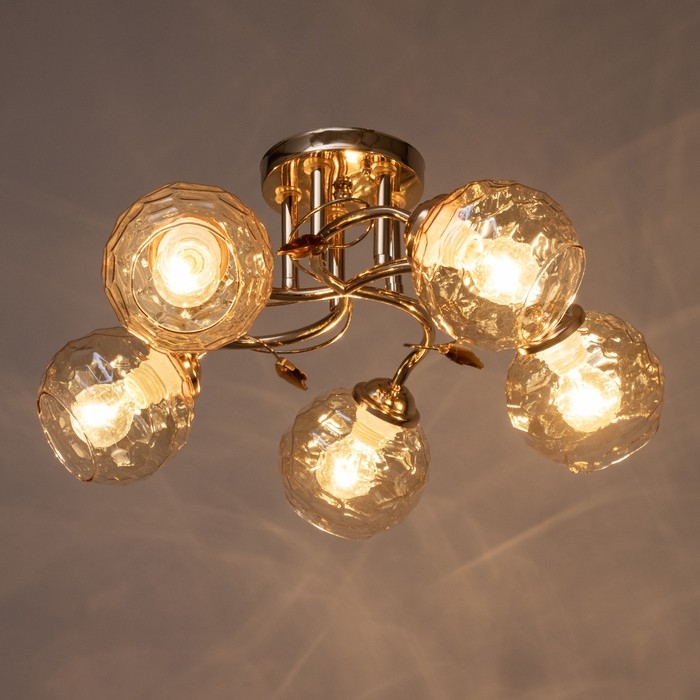 Люстра Люстра "Стела" 5х40Вт Е14 Золото 50х50х21см