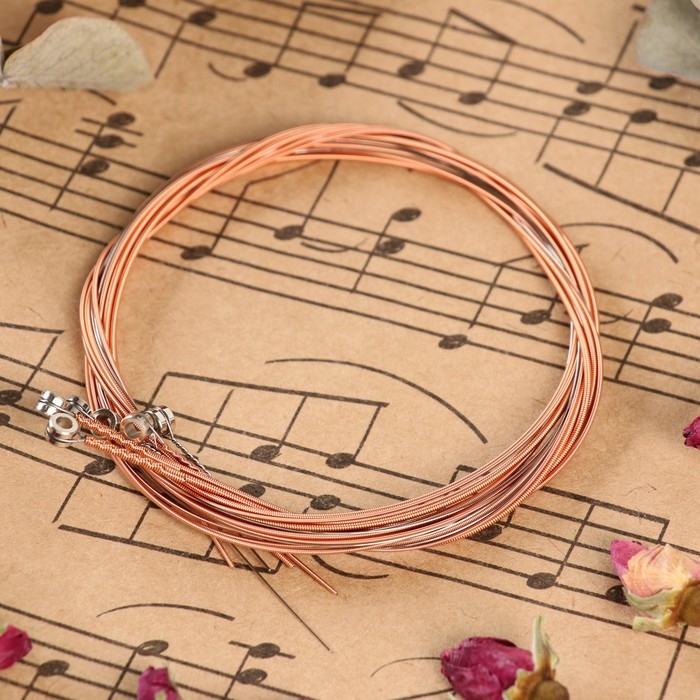 Струны для акустической гитары Music Life 6 шт, медная оплетка Струны для акустической гитары Music Life 6 шт, медная оплетка