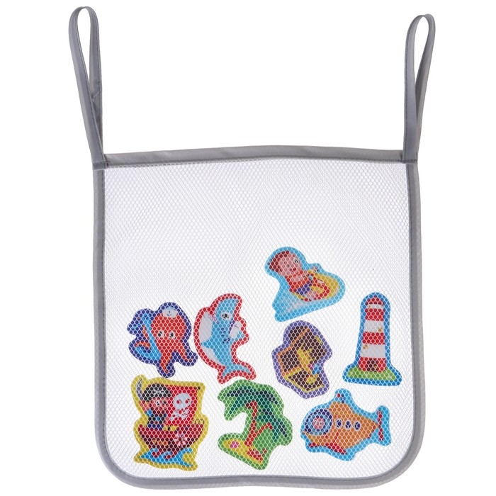 Набор игрушек для ванны Набор игрушек для ванны "Пираты"8 штук с сеткой + сачок, Крошка Я