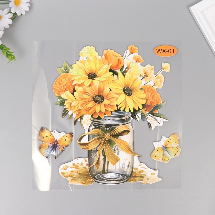 Наклейка пластик интерьерная Наклейка пластик интерьерная "Подсолнухи" 40х31 см