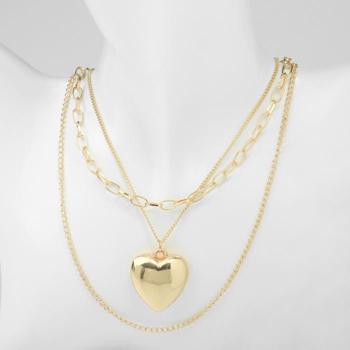 Кулон «Цепь» медальон, сердце, цвет золото, 45см Кулон «Цепь» медальон, сердце, цвет золото, 45см