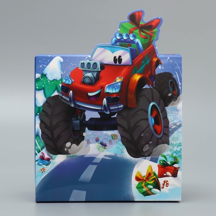 Подарочная коробка новогодняя складная «Только вперед», 15 х 15 х 8 см, Новый год Подарочная коробка новогодняя складная «Только вперед», 15 х 15 х 8 см, Новый год