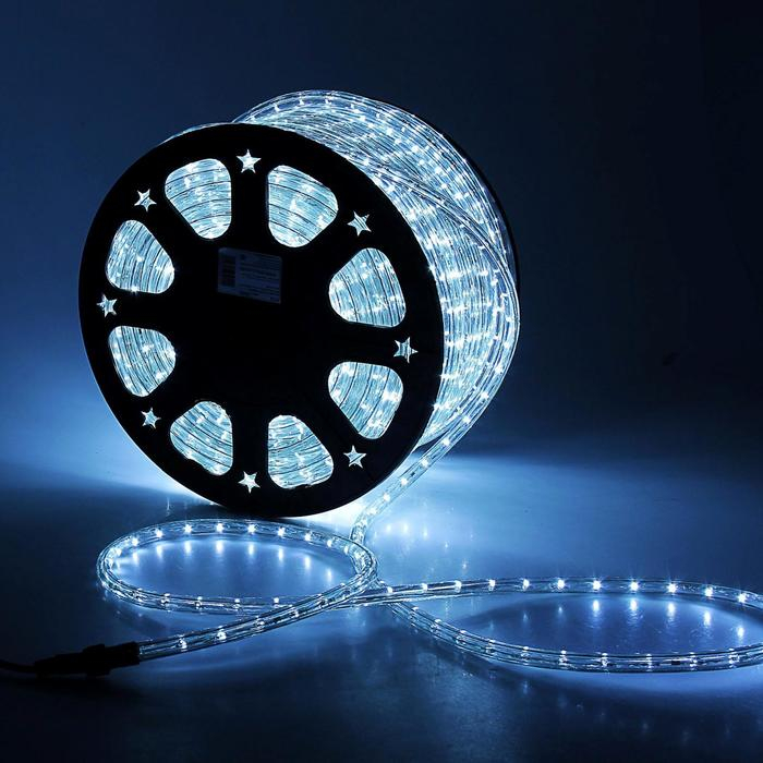Световой шнур Luazon Lighting 13 мм, IP65, 100 м, 36 LED/м, 220 В, 3W, чейзинг, свечение белое Световой шнур Luazon Lighting 13 мм, IP65, 100 м, 36 LED/м, 220 В, 3W, чейзинг, свечение белое