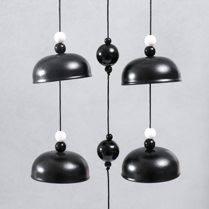 Музыка ветра металл Музыка ветра металл "Бабочки чёрно-белое" 4 колокольчика 47 см