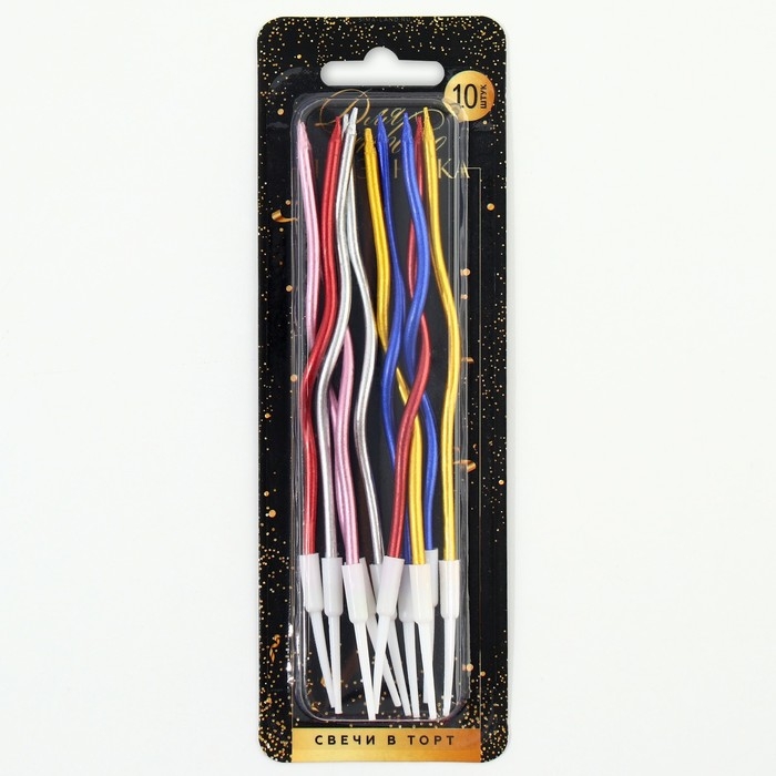 Свечи для торта «Для твоего праздника», разноцветные, 10 шт., 15 х 0,5 см Свечи для торта «Для твоего праздника», разноцветные, 10 шт., 15 х 0,5 см