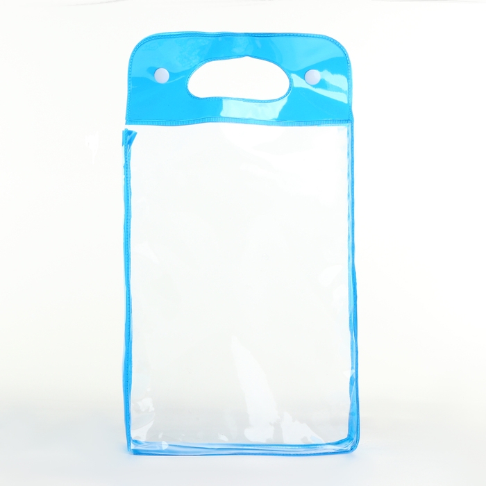 Косметичка на кнопках, цвет прозрачный/голубой Косметичка на кнопках, цвет прозрачный/голубой