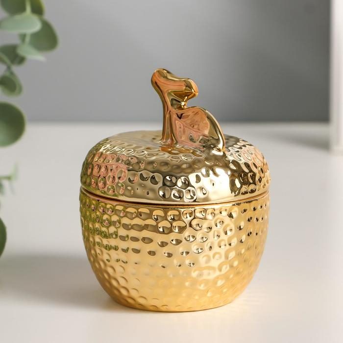 Шкатулка керамика Шкатулка керамика "Золотое яблочко" 8,5х7х7 см