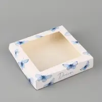 Коробка подарочная с окном &laquo;Мечты&raquo;, 20&times;20&times;4 см, самосборная