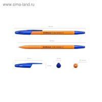 Набор ручек шариковых 3 штуки ErichKrause R-301 Orange Stick, узел 0.7 мм, чернила синие, длина линии письма 2000 метров, европодвес