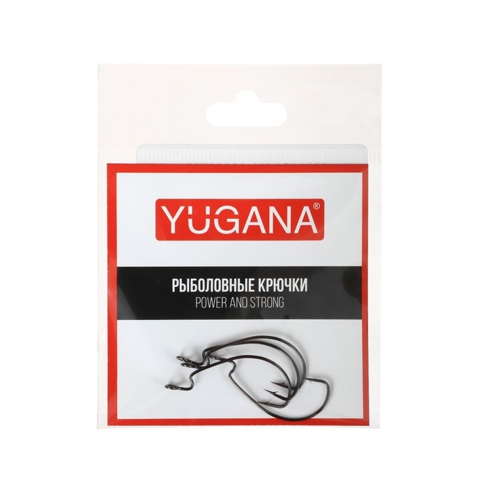 Крючки офсетные YUGANA Wide range worm big eye, № 6, 4 шт. Крючки офсетные YUGANA Wide range worm big eye, № 6, 4 шт.
