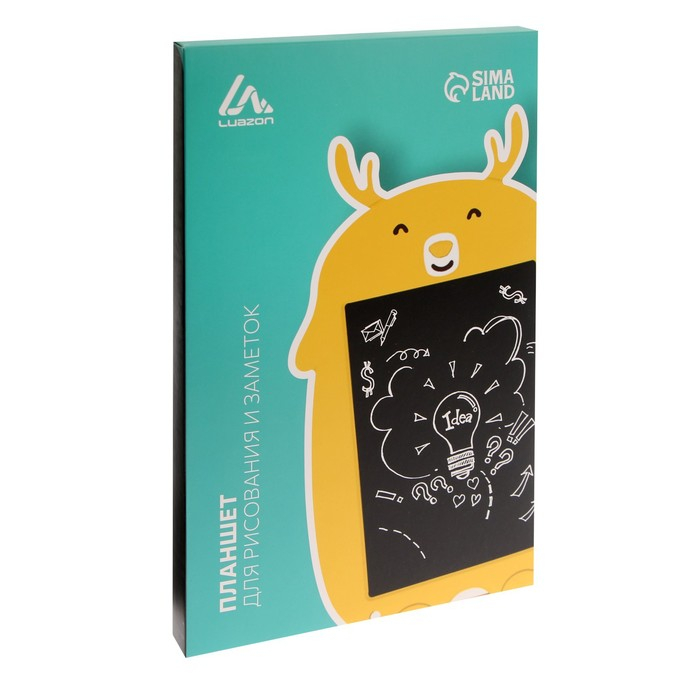 Планшет для рисования и заметок Luazon Планшет для рисования и заметок Luazon "Олененок", 9", функция блокировки, желтый