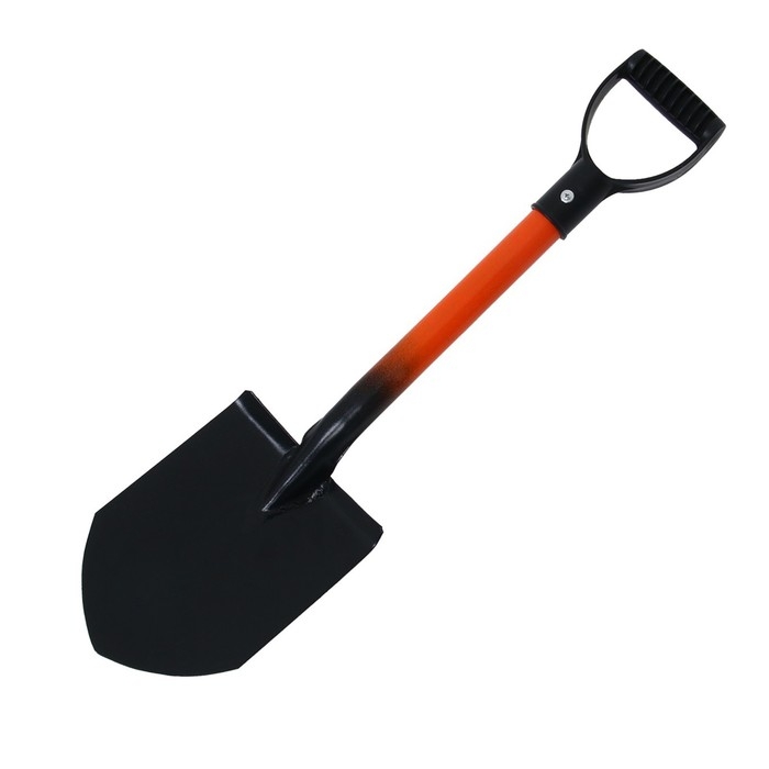 Лопата автомобильная, L= 61 см, стальной черенок с пластиковой V-ручкой, МИКС Лопата автомобильная, L= 61 см, стальной черенок с пластиковой V-ручкой, МИКС