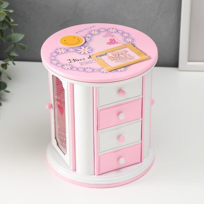 Шкатулка музыкальная круглая механическая 17х15 см Шкатулка музыкальная круглая механическая 17х15 см