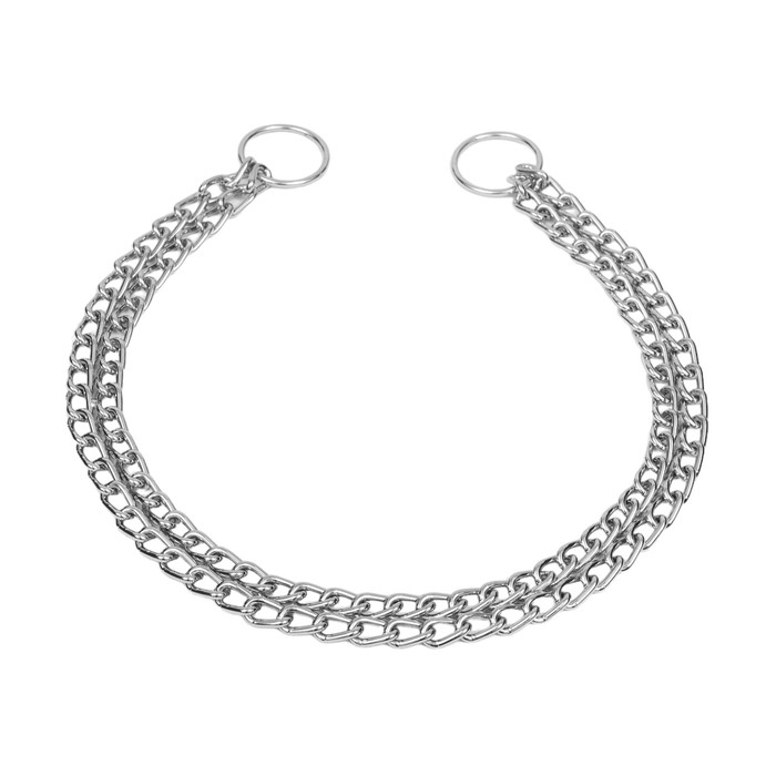 Ошейник - удавка металлический двухрядный, 75 см, толщина проволоки 3 мм Ошейник - удавка металлический двухрядный, 75 см, толщина проволоки 3 мм