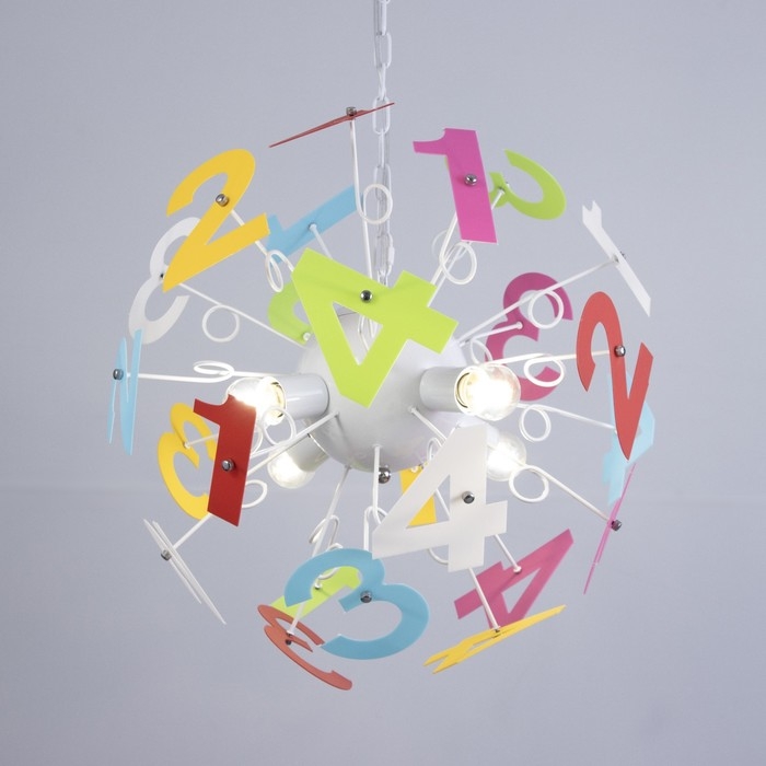 Люстра Люстра "Алфавит" 4хЕ27 40Вт цветной 56х56х70см