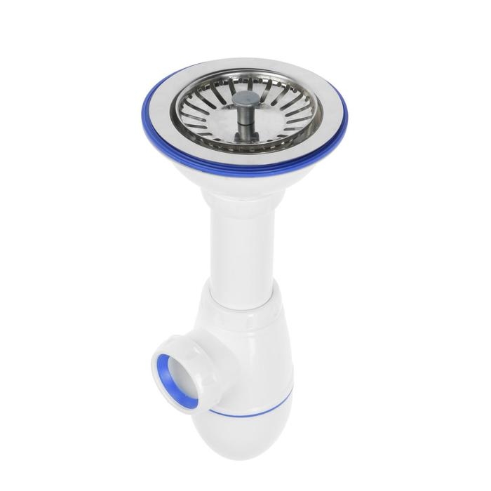 Сифон для мойки Unicorn B412P, 3 1/2 Сифон для мойки Unicorn B412P, 3 1/2"х40 мм, без гофры, без перелива, ручка пластик